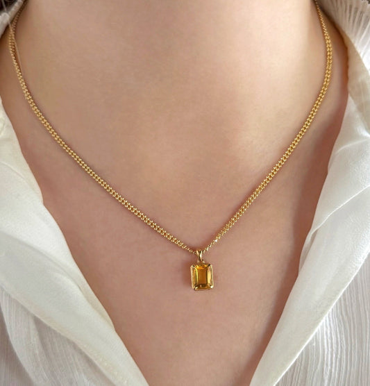Cyra Necklace in Citrine - 18k Gold - Lynor
