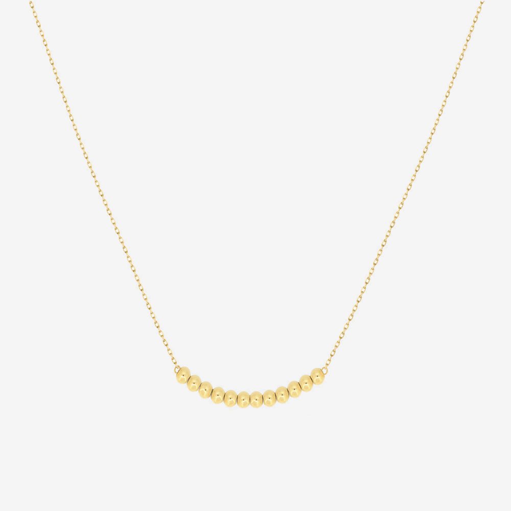 Dainty Beaded Necklace - 18k Gold - Ly