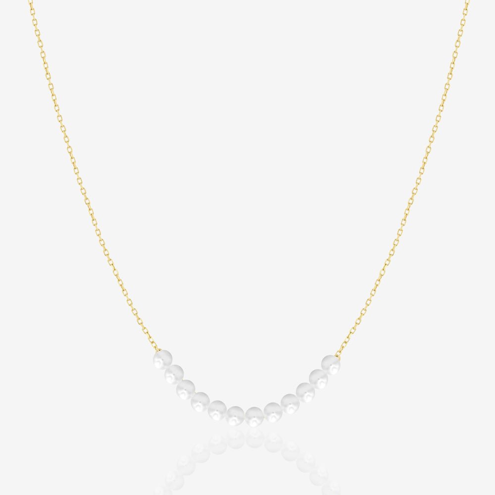 Dainty Pearl Necklace - 18k Gold - Ly