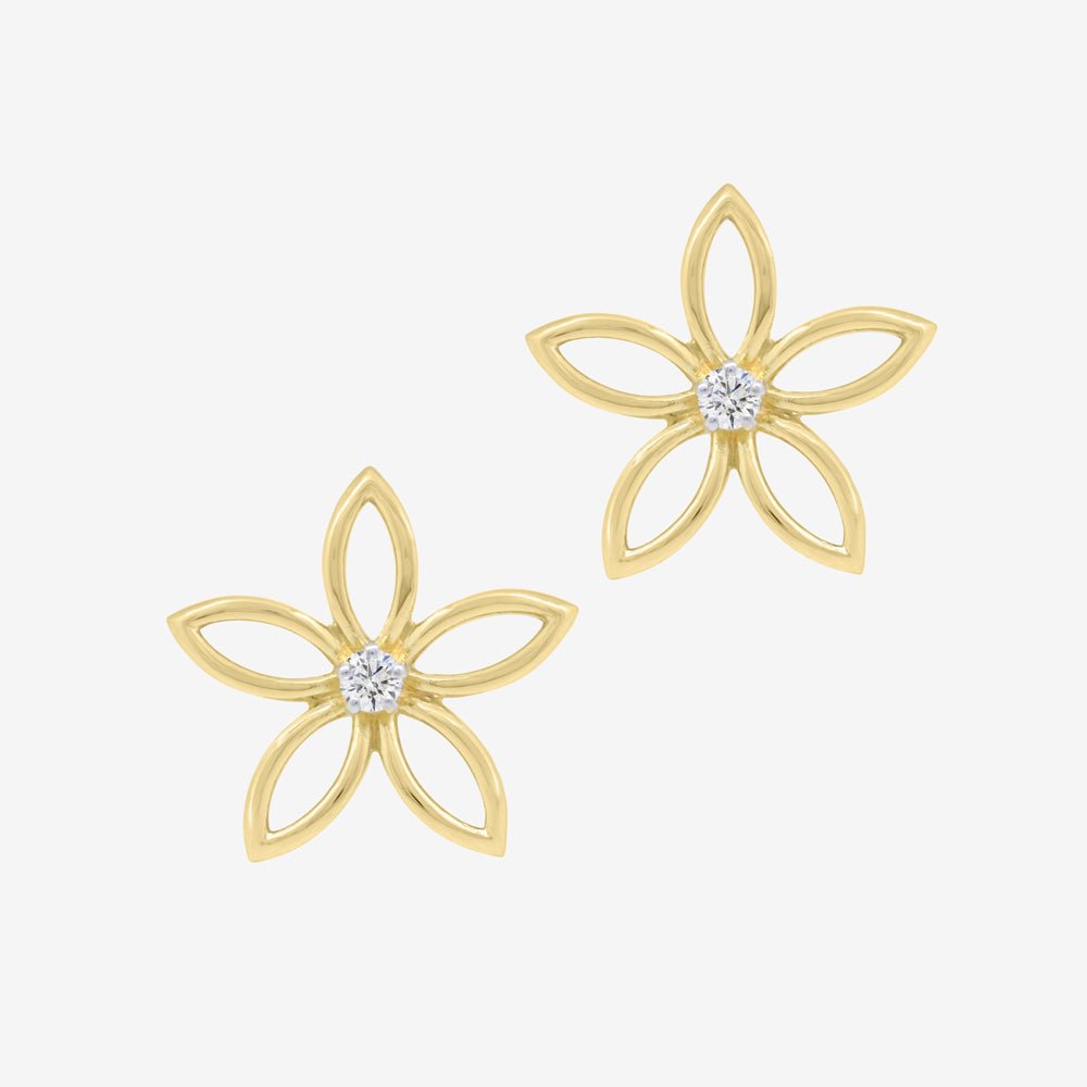 Daisy Earrings in Diamond - 18k Gold - Ly