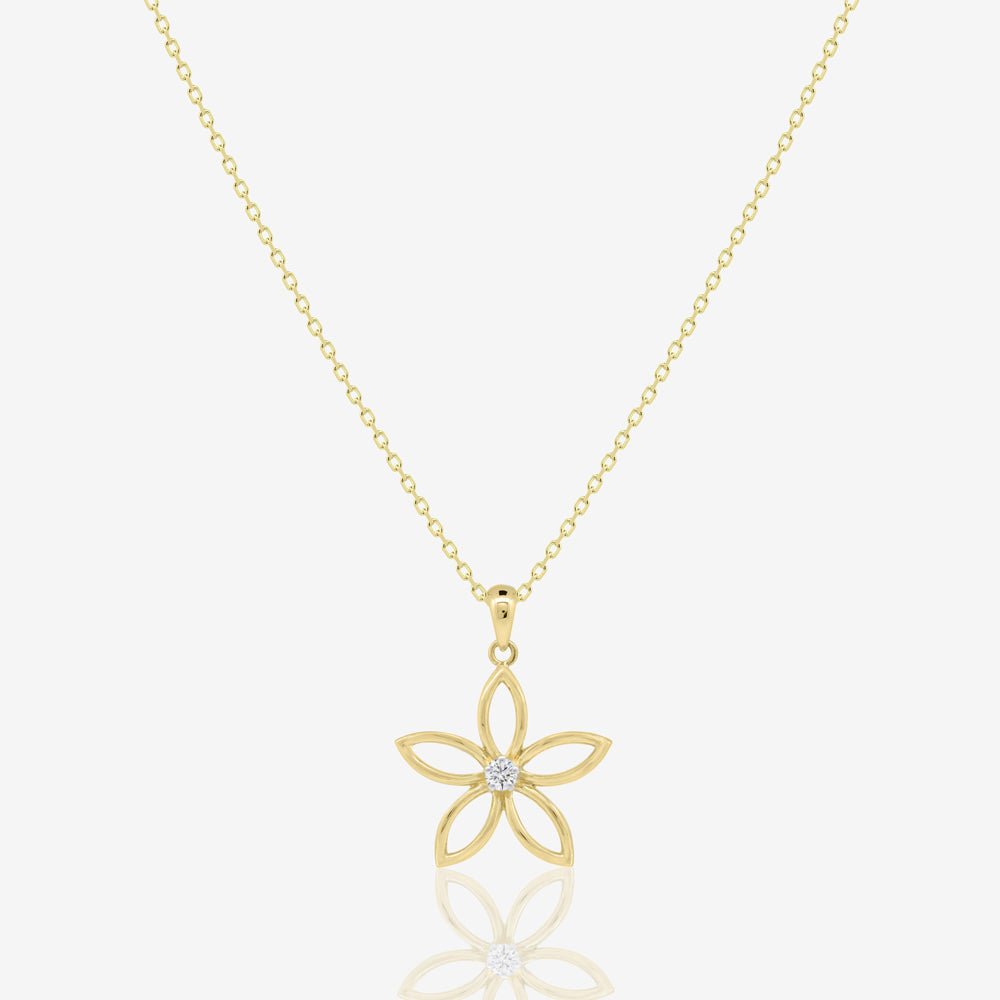 Daisy Necklace in Diamond - 18k Gold - Ly