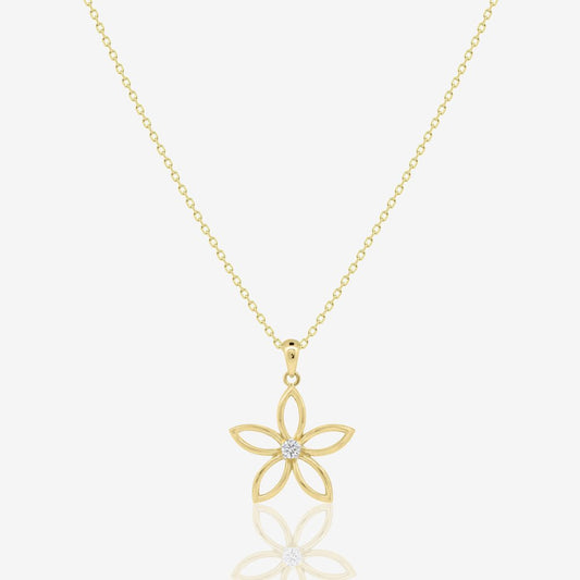 Daisy Necklace in Diamond - 18k Gold - Ly