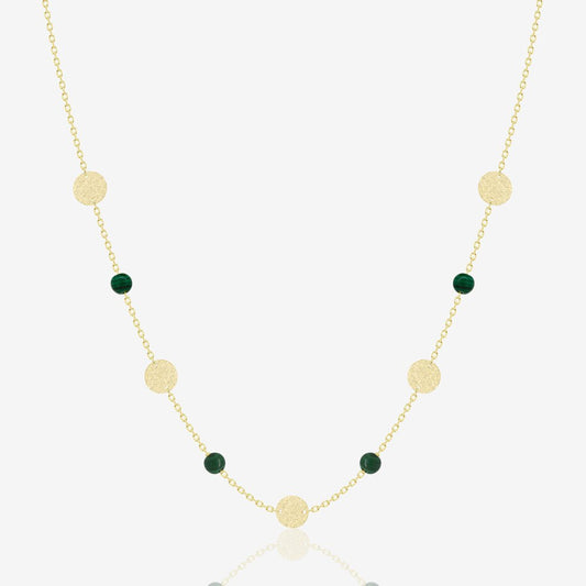 Daria Necklace in Green Malachite - 18k Gold - Ly