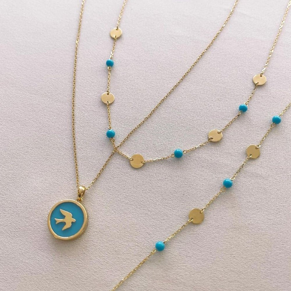 Daria Necklace in Turquoise - 18k Gold - Ly