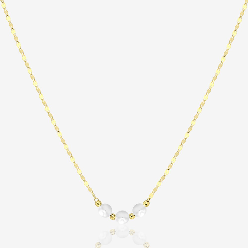 Dia Necklace in Pearl - 18k Gold - Ly