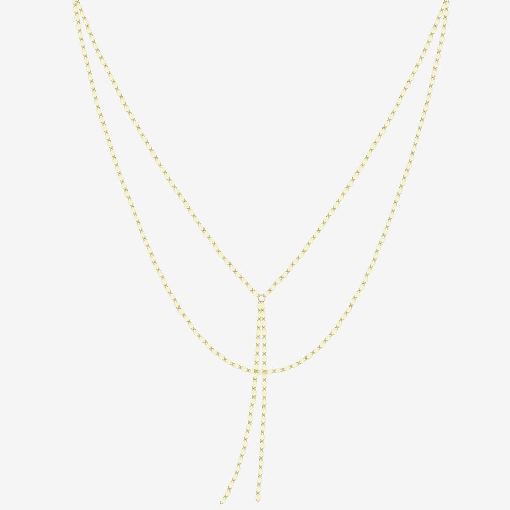 Double Mirror Chain Necklace - 18k Gold - Ly
