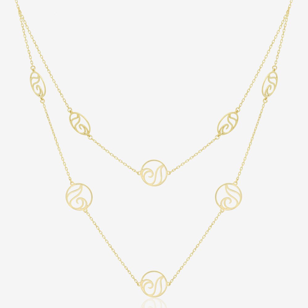 Double Waves Necklace - 18k Gold - Ly