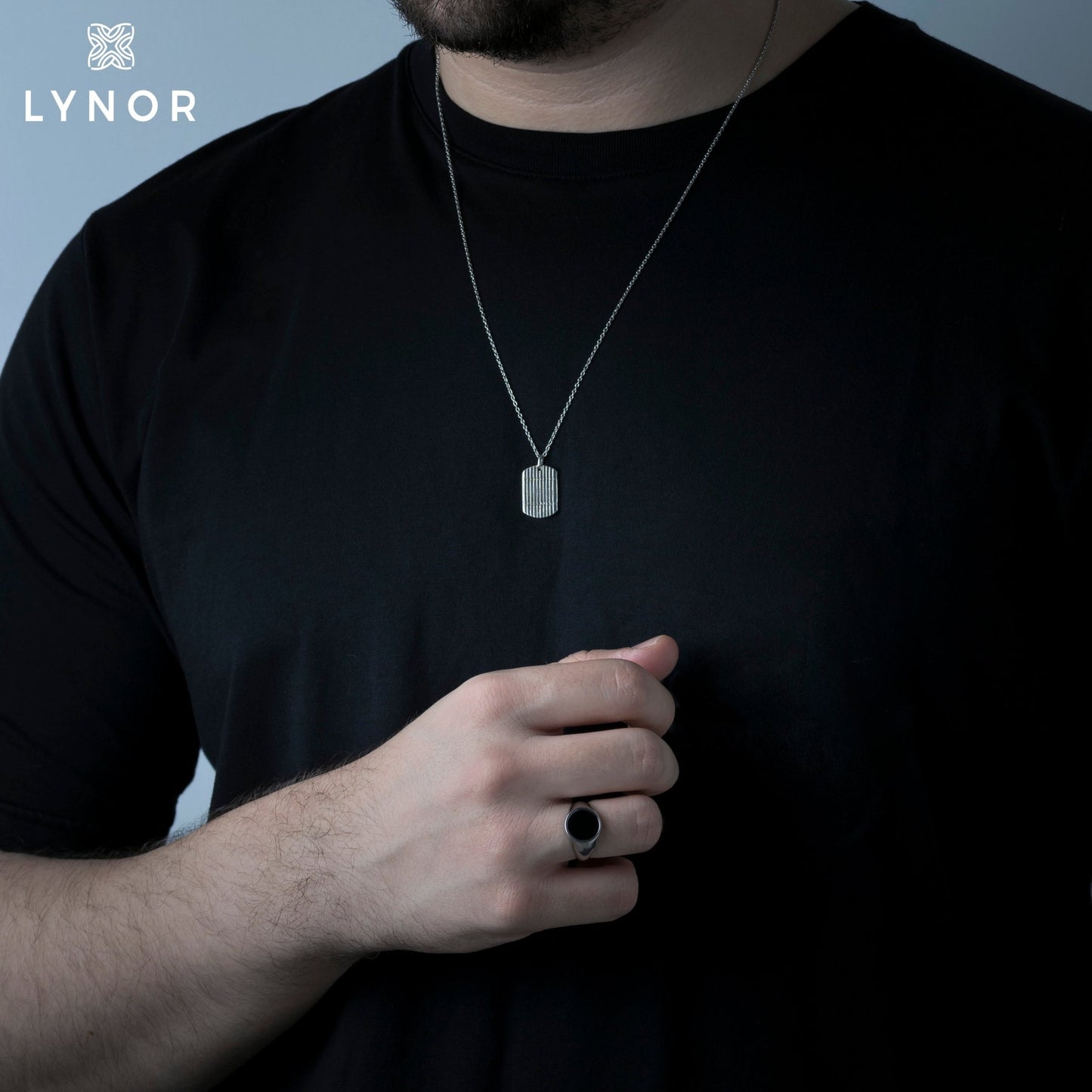 Edge Necklace, Platinum - for him - 18k Gold - Lynor