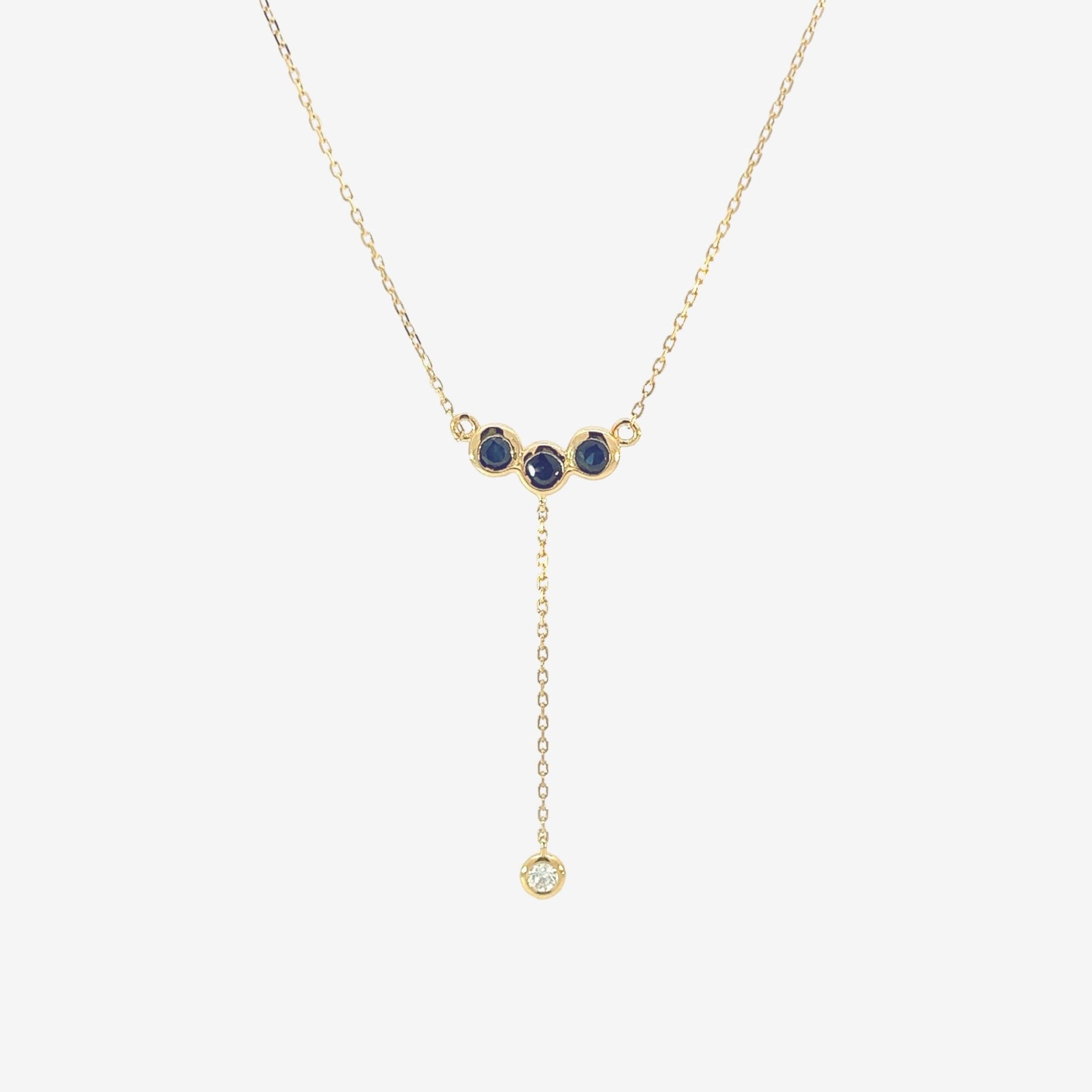 Eleni Necklace in Diamond and Sapphire - 18k Gold - Lynor