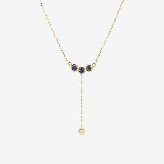 Eleni Necklace in Diamond and Sapphire - 18k Gold - Lynor