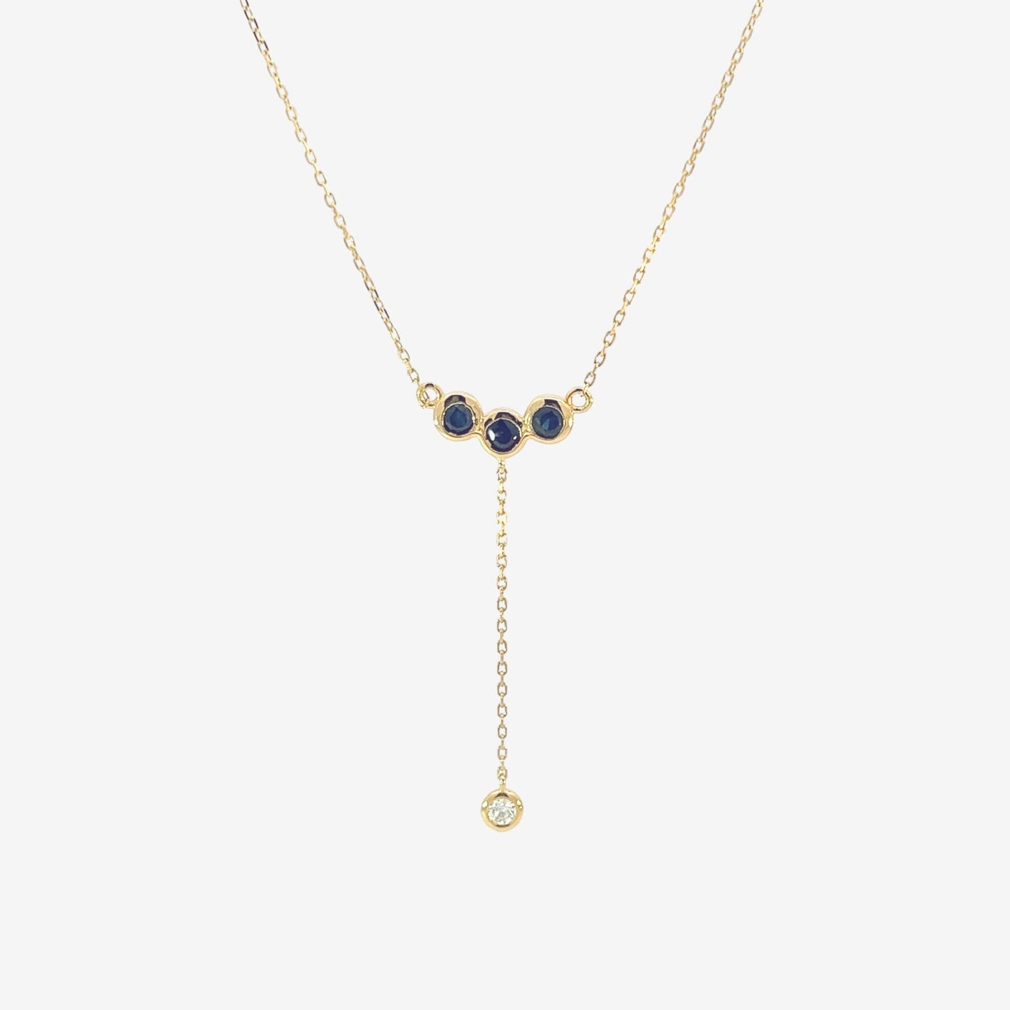 Eleni Necklace in Diamond and Sapphire - 18k Gold - Lynor