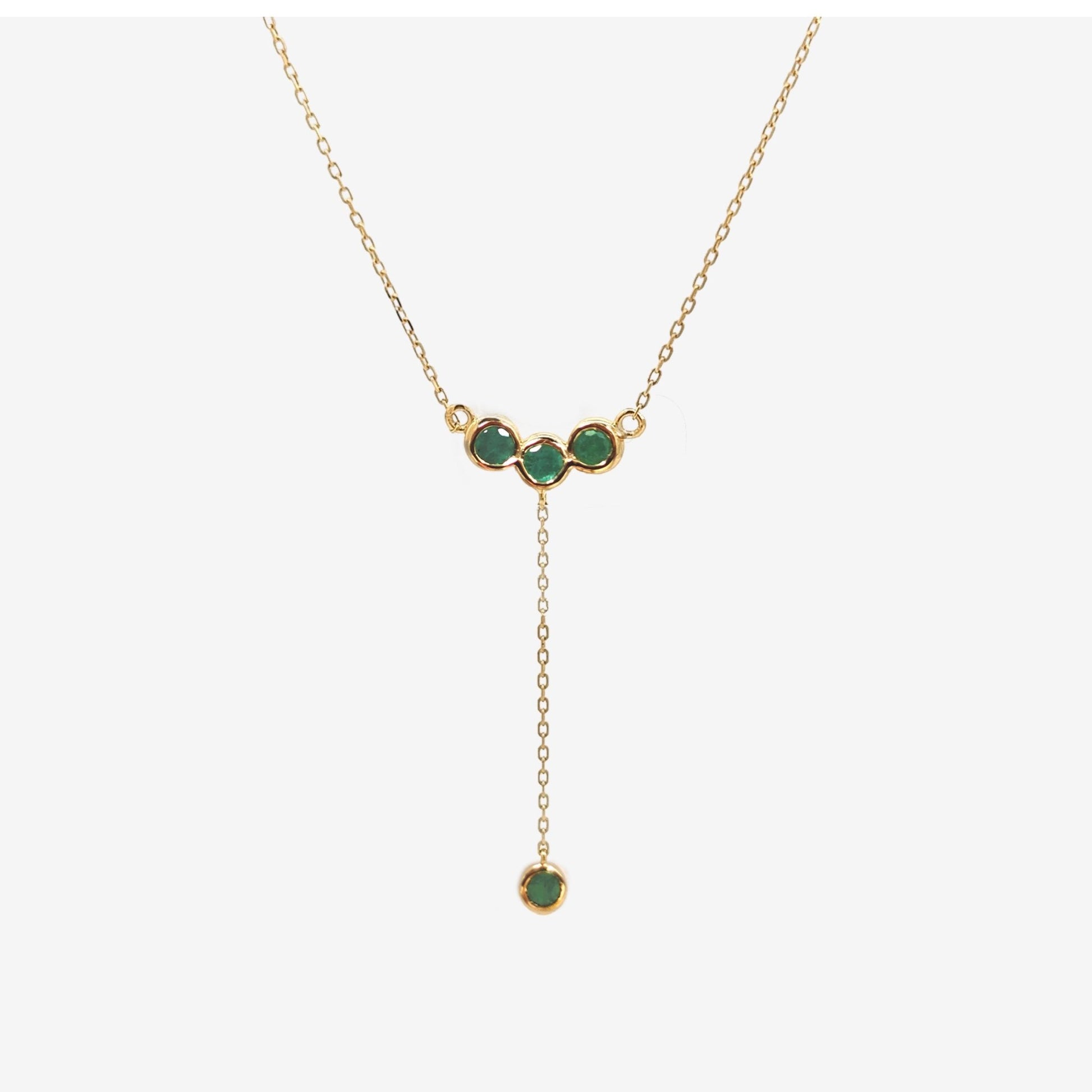 Eleni Necklace in Emerald - 18k Gold - Lynor