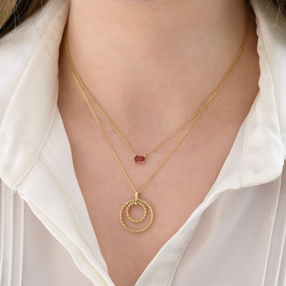 Ella Necklace in Red Sapphire - 18k Gold - Ly