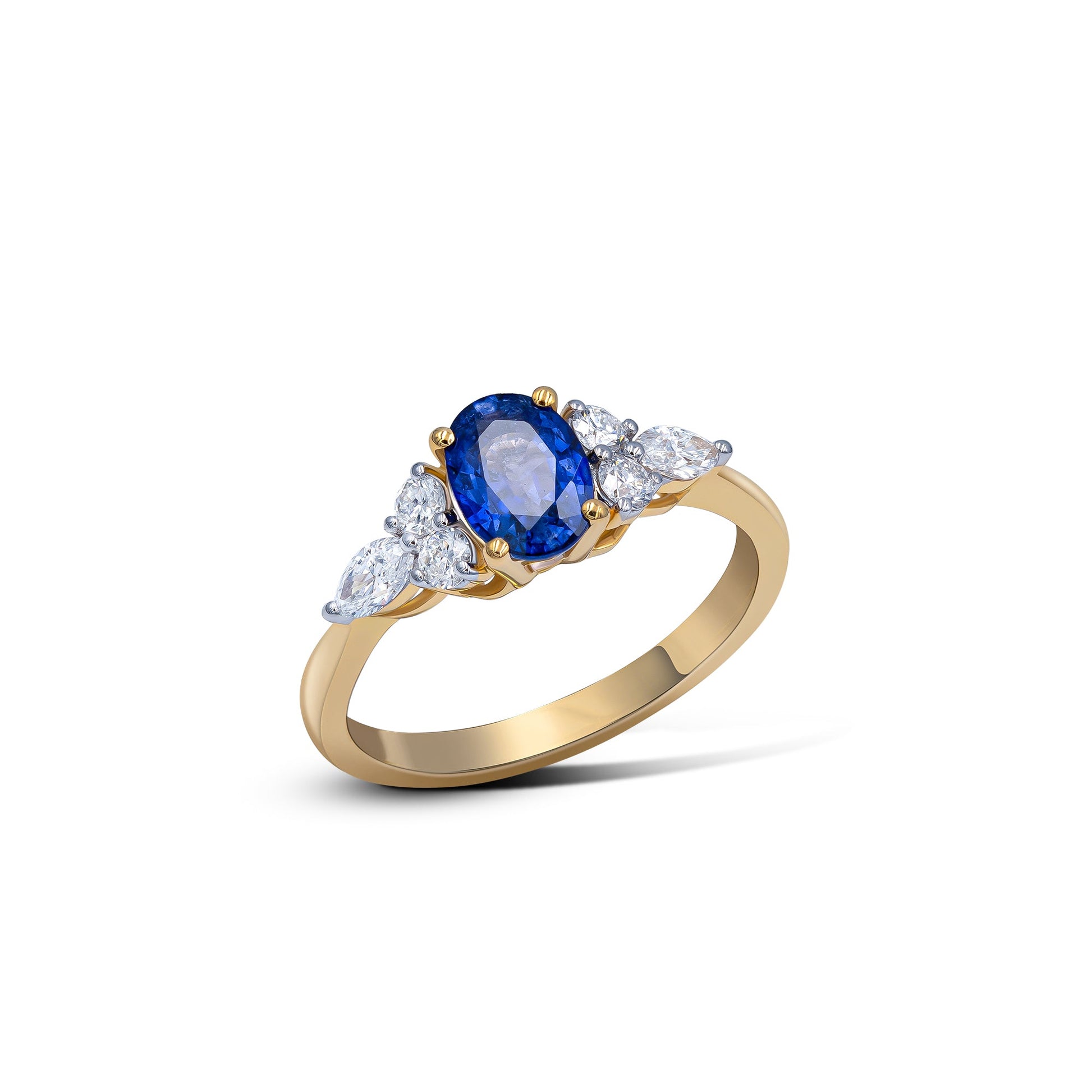 Eloise Ring in Diamond and Sapphire - 18k Gold - Lynor