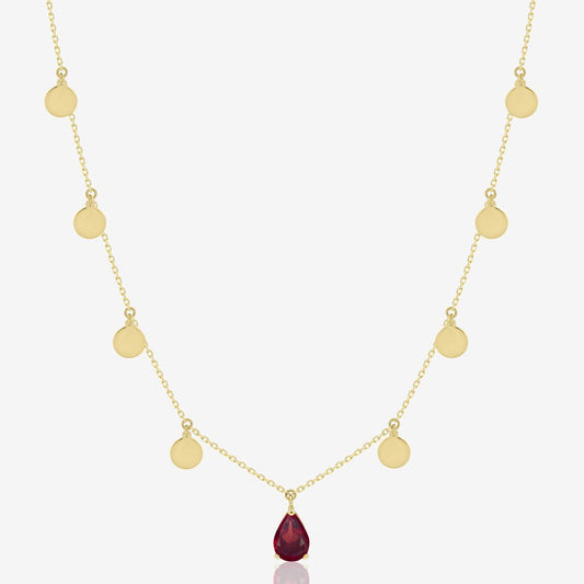 Elza Necklace in Garnet - 18k Gold - Ly