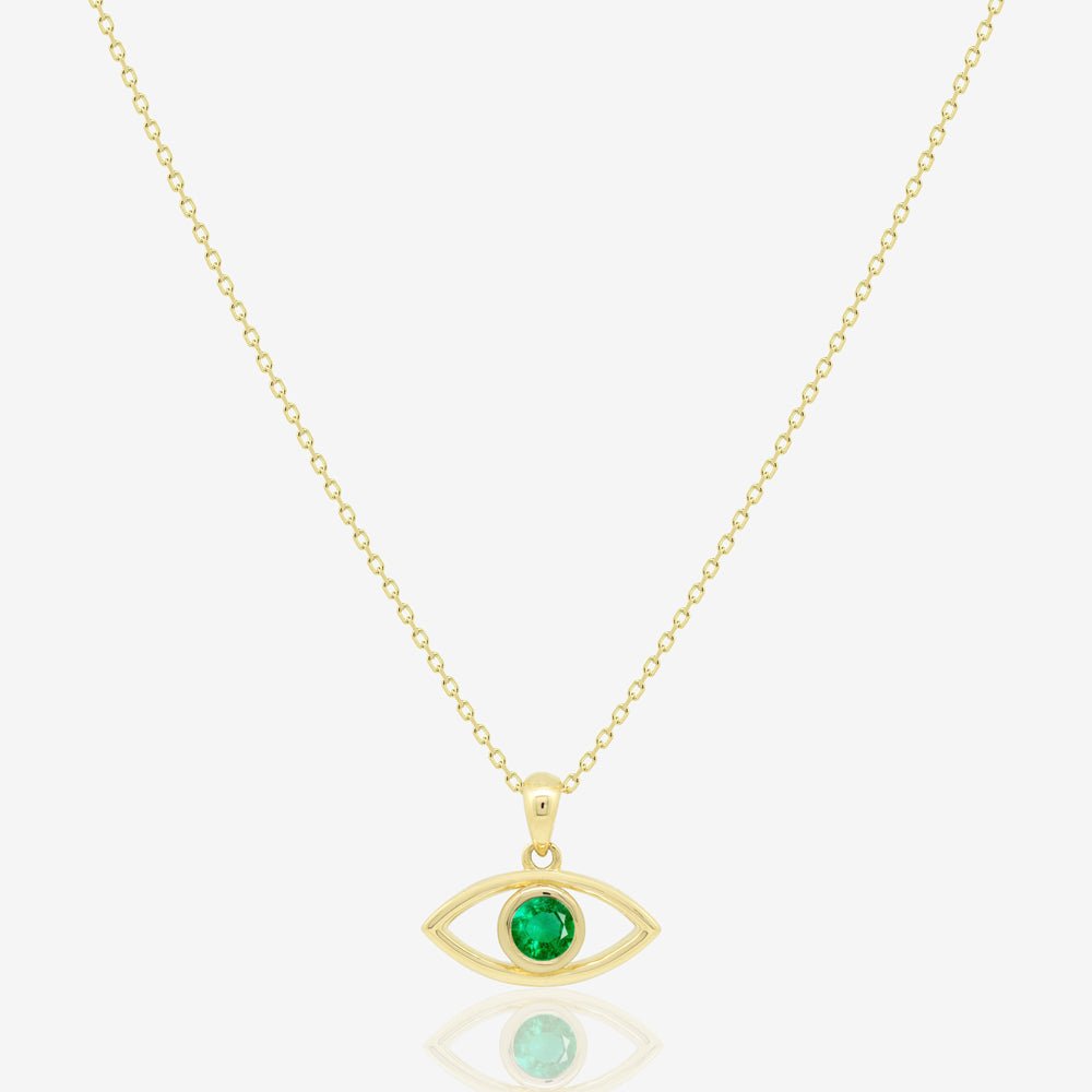 Emerald Eye Necklace - 18k Gold - Ly