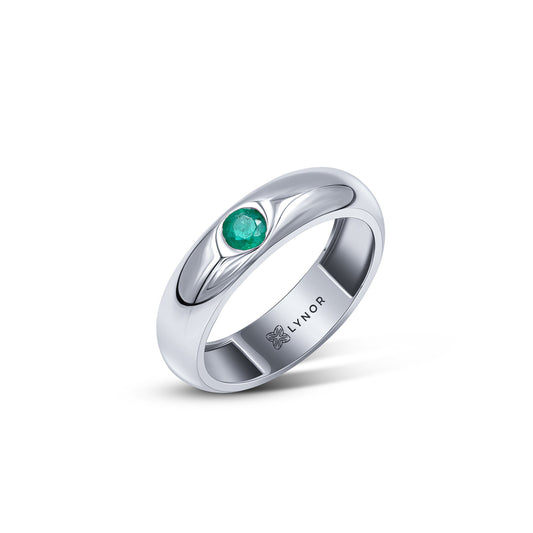 Enzo Ring in Emerald, for Him - 18k Gold - Lynor