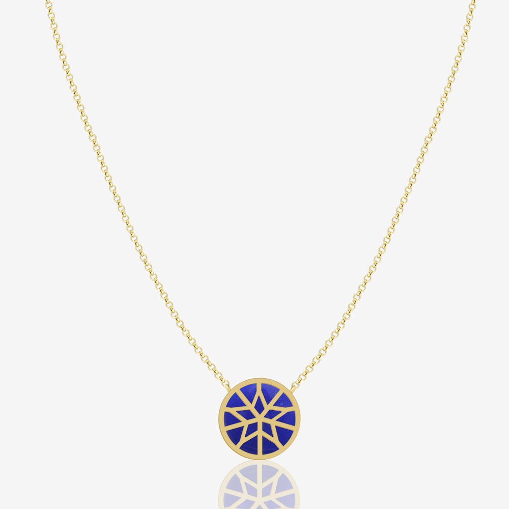 Estelle Necklace in Blue Agate - 18k Gold - Ly