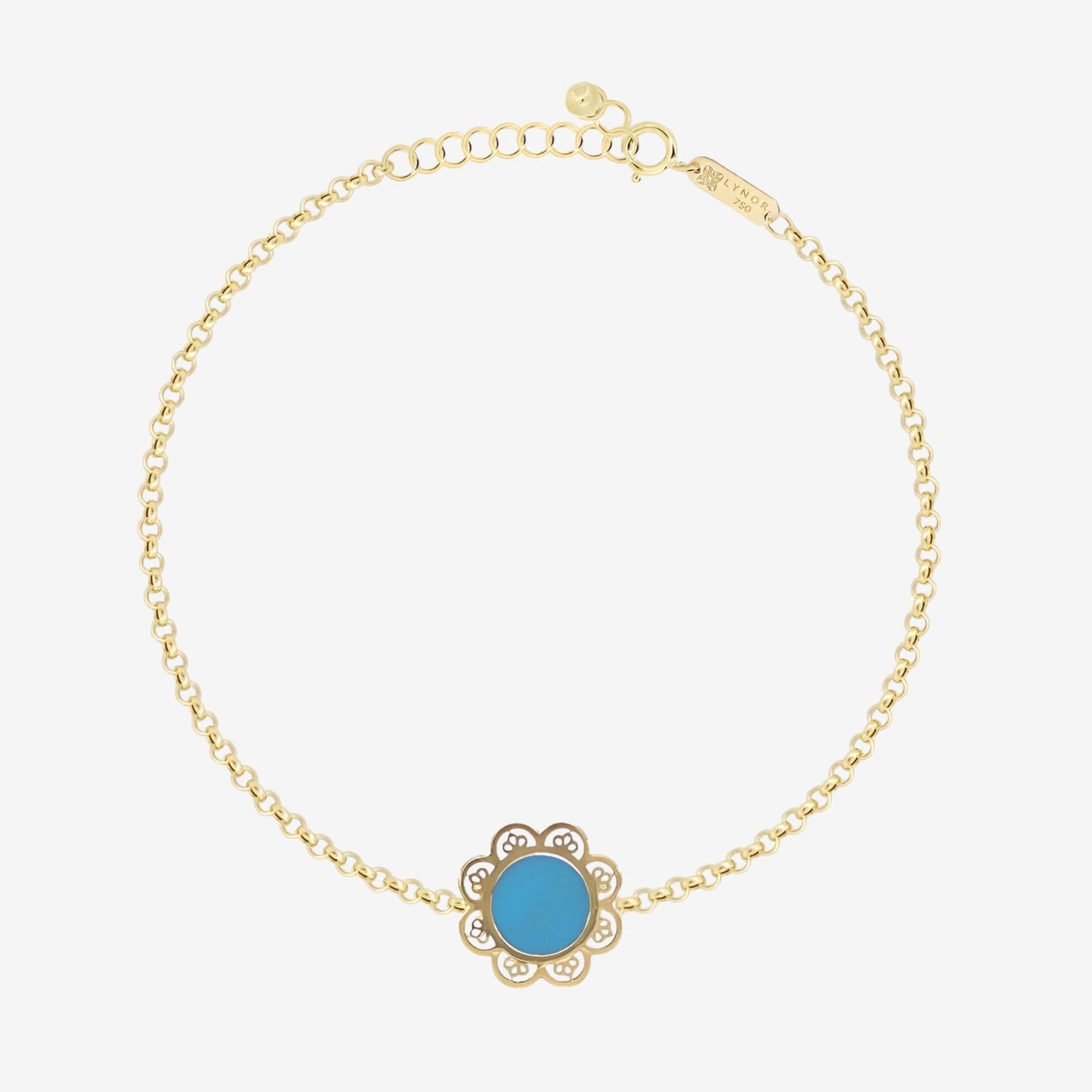 Floral Bracelet in Turquoise - 18k Gold - Lynor