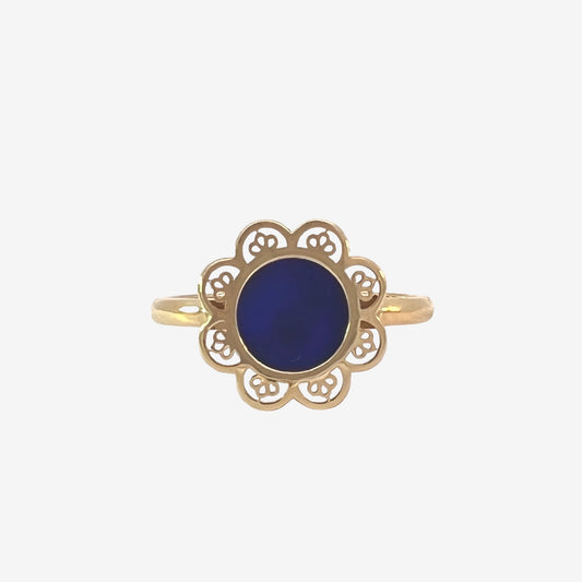 Floral Ring in Lapis Lazuli - 18k Gold - Lynor
