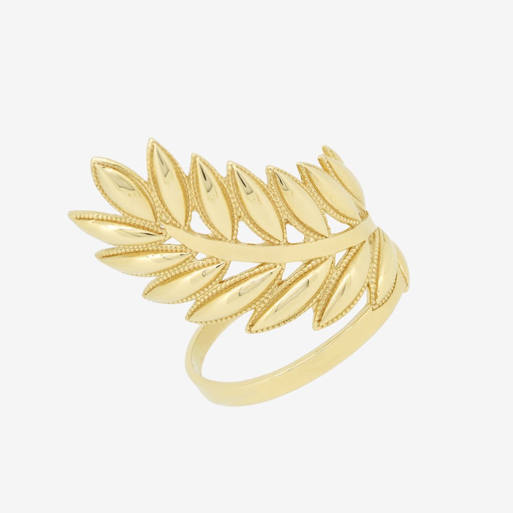 Folded Wheat Ring - 18k Gold - Ly
