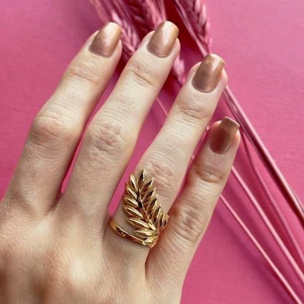 Folded Wheat Ring - 18k Gold - Ly