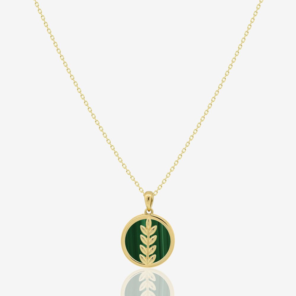 Fortuna Necklace in Green Malachite - 18k Gold - Ly