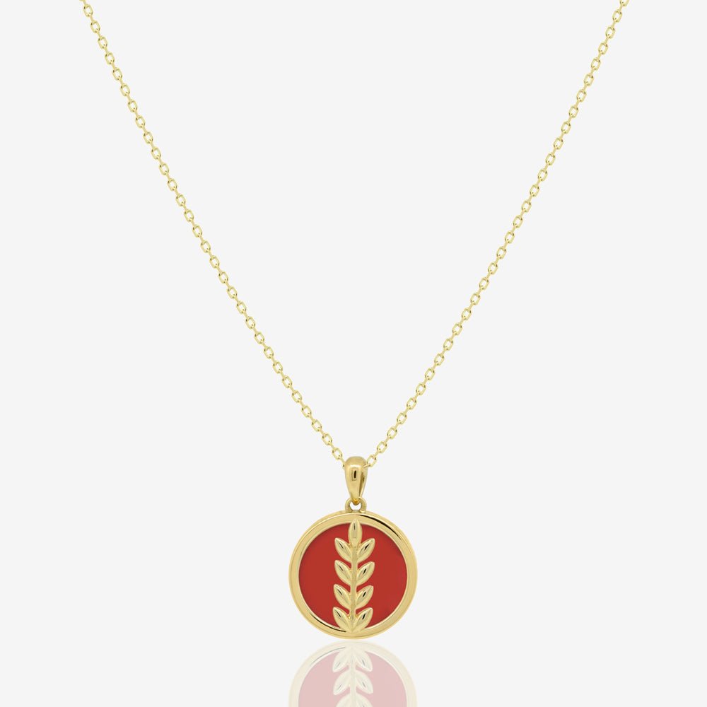 Fortuna Necklace in Red Carnelian - 18k Gold - Ly