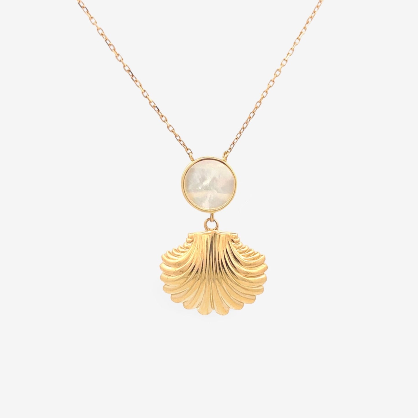 Freya Necklace in Mother of Pearl - 18k Gold - Lynor