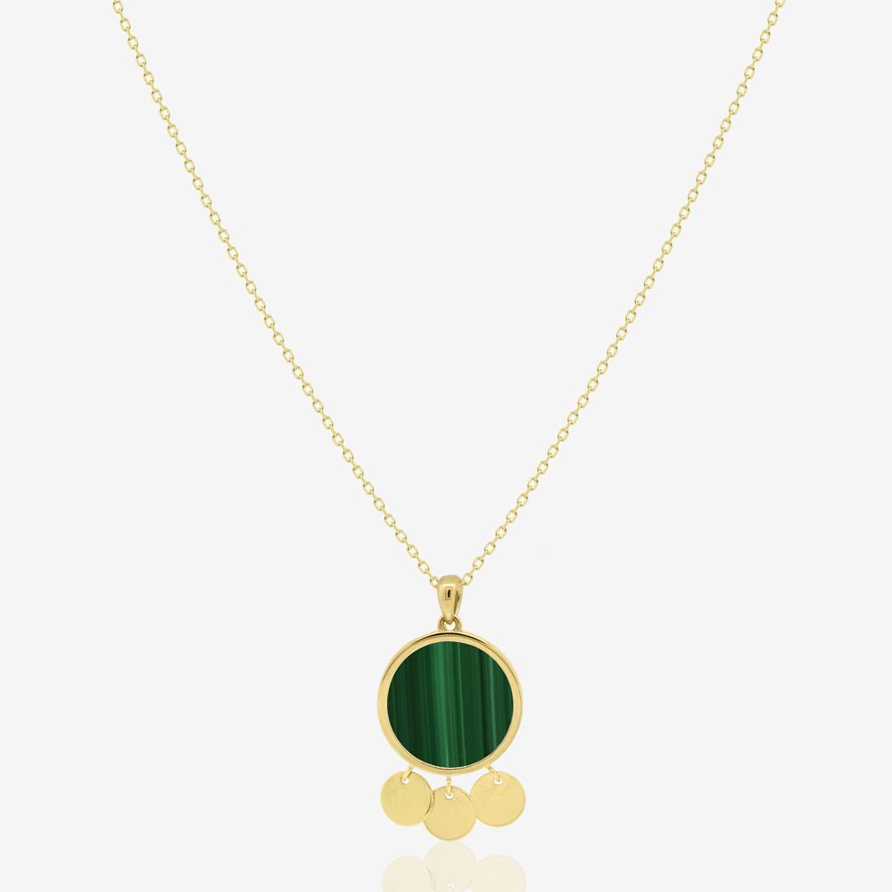 Galera Necklace in Green Malachite - 18k Gold - Ly