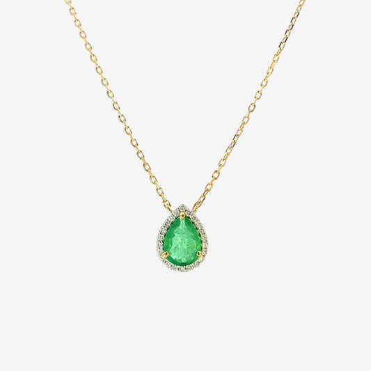 Garda Necklace in Diamond and Emerald - 18k Gold - Lynor