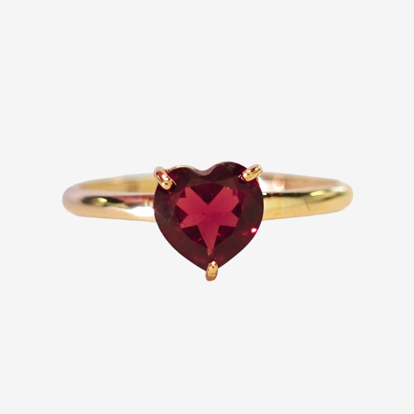 Garnet Heart Ring - 18k Gold - Lynor