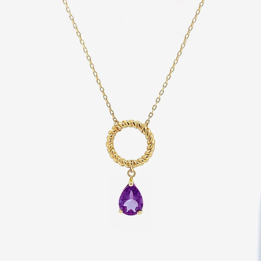 Gina Necklace in Amethyst - 18k Gold - Ly