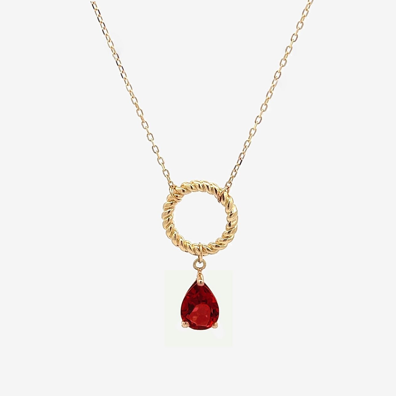 Gina Necklace in Red Garnet - 18k Gold - Ly