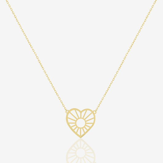 Gleaming Heart Necklace - 18k Gold - Ly