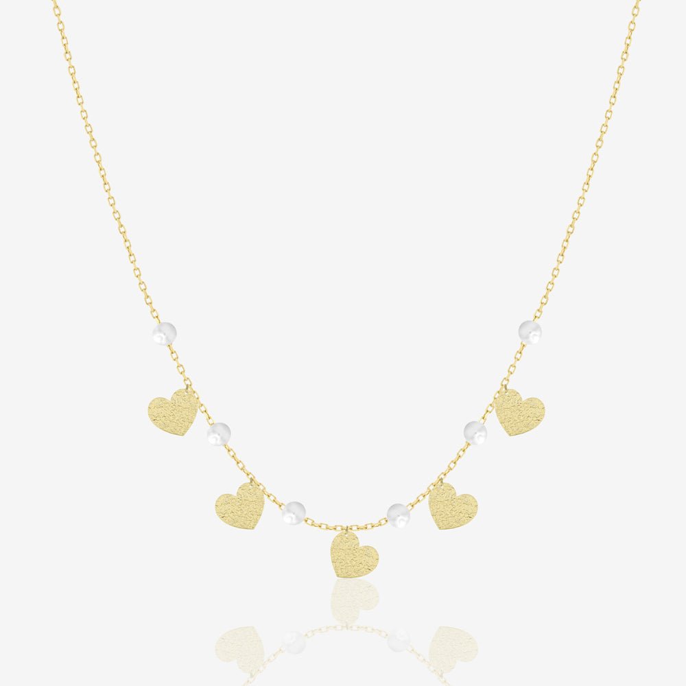 Glittering Hearts Necklace - 18k Gold - Ly