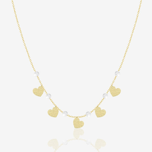 Glittering Hearts Necklace - 18k Gold - Ly