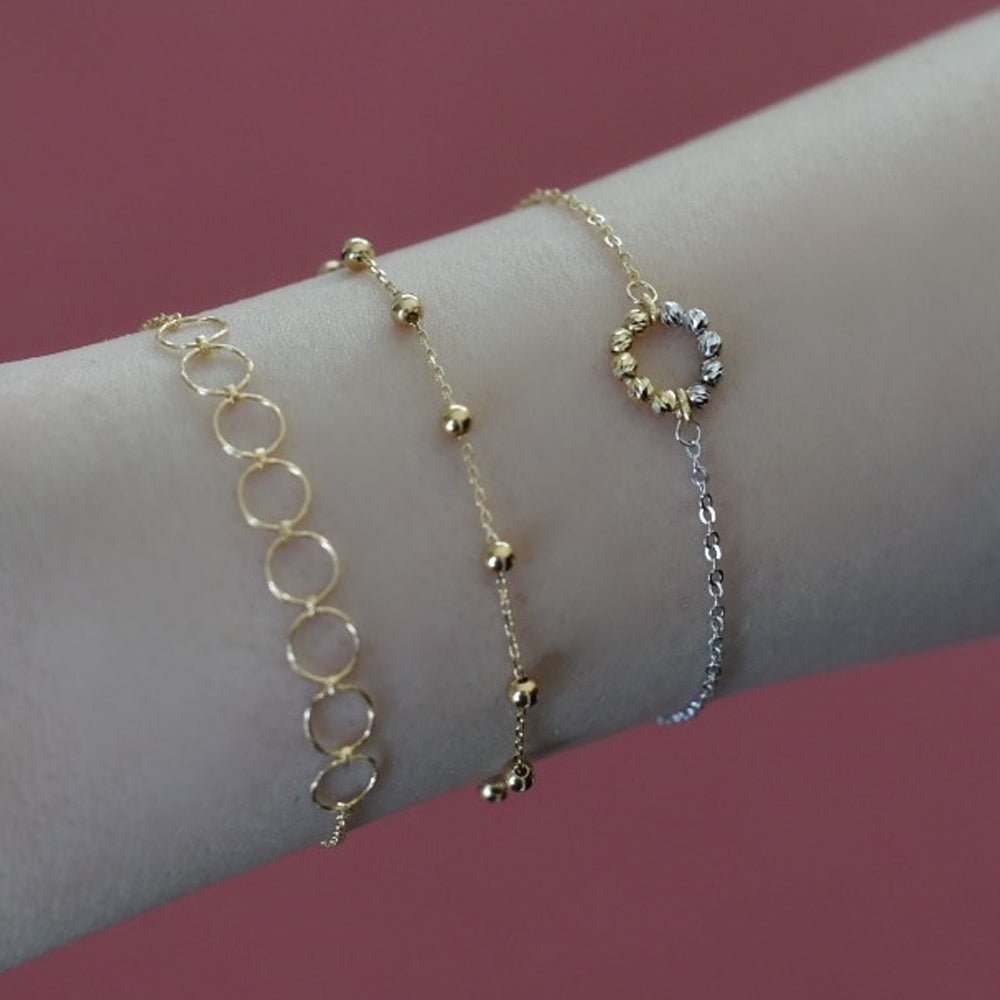 Gold Beaded Bracelet - 18k Gold - Ly