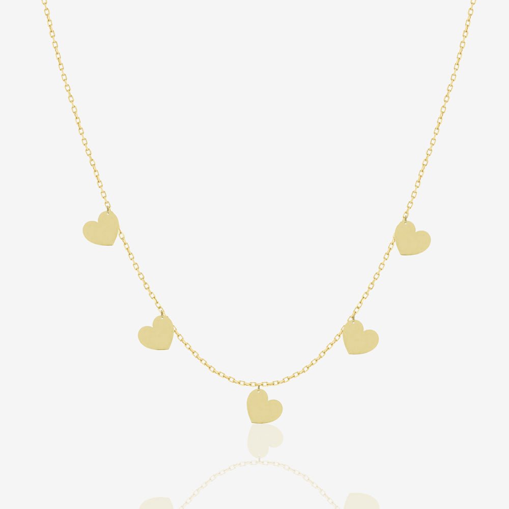 Hearts Necklace - 18k Gold - Ly