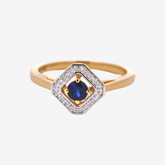 Helen Ring in Diamond and Sapphire - 18k Gold - Lynor