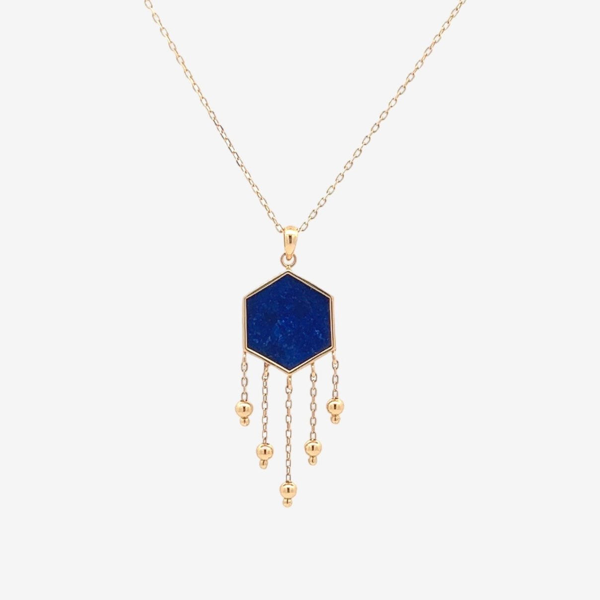 Hexa Necklace in Lapis Lazuli - 18k Gold - Ly