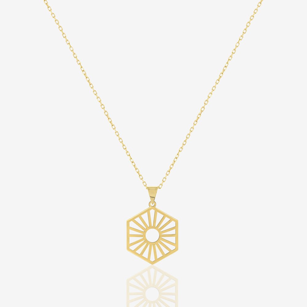 Hexa Sun Necklace - 18k Gold - Ly