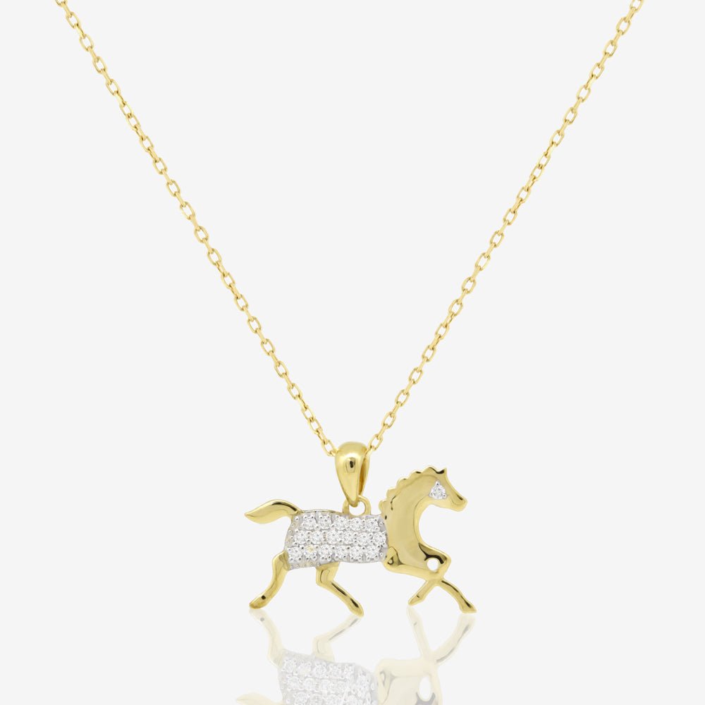Horse Necklace in Diamond - 18k Gold - Ly