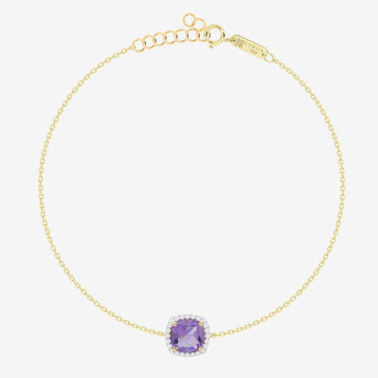 Iris Bracelet in Diamond and Amethyst - 18k Gold - Ly