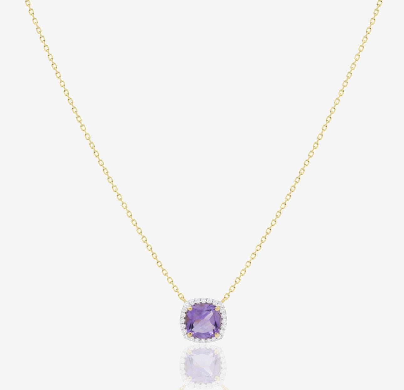 Iris Necklace in Diamond and Amethyst - 18k Gold - Ly