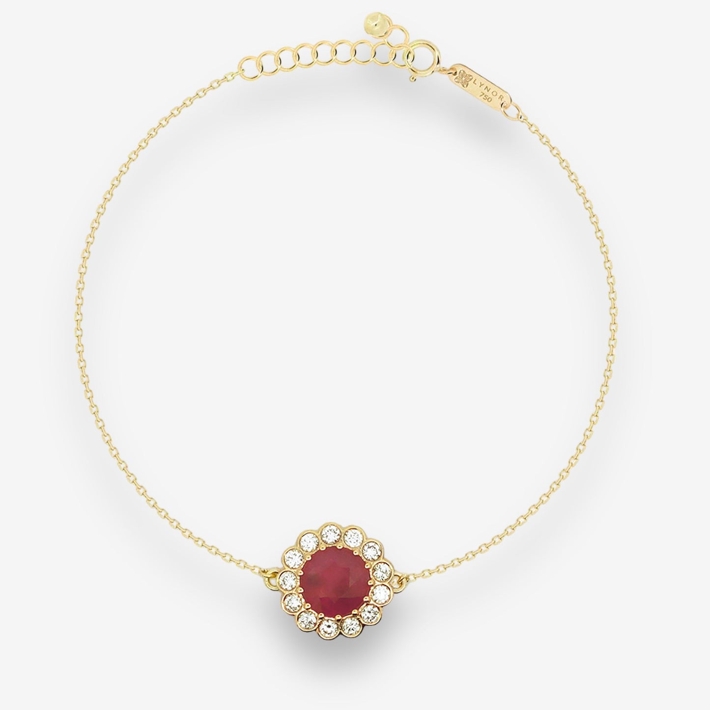 Jouri Bracelet in Diamond and Ruby - 18k Gold - Lynor