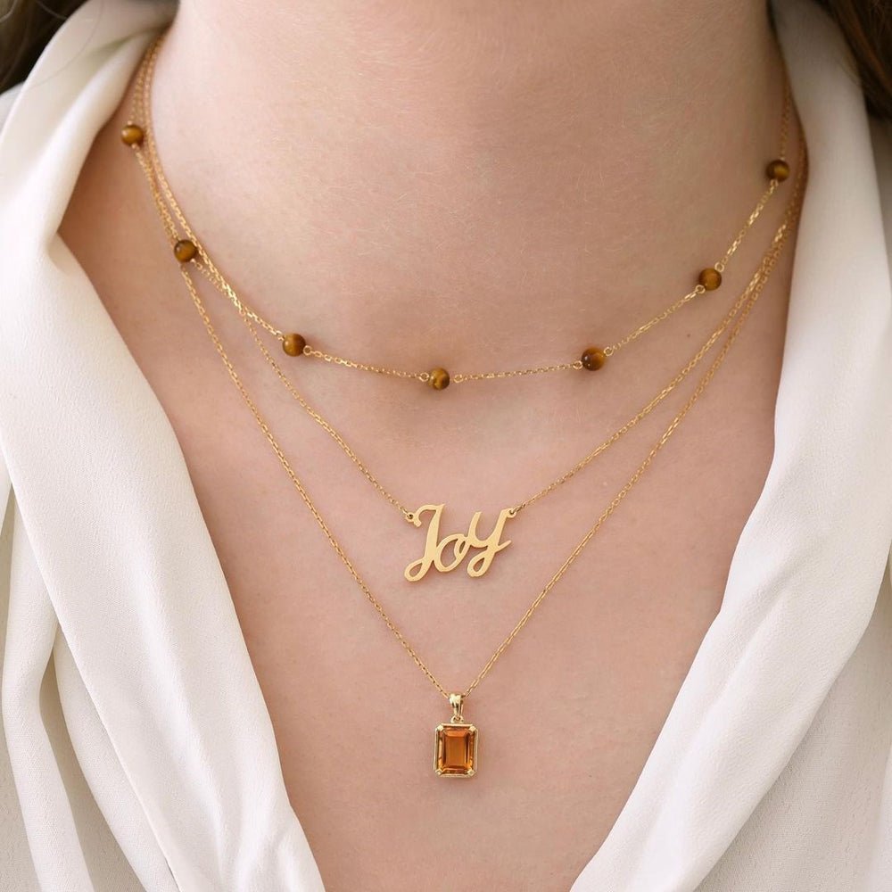 Joy Mantra Necklace - 18k Gold - Ly