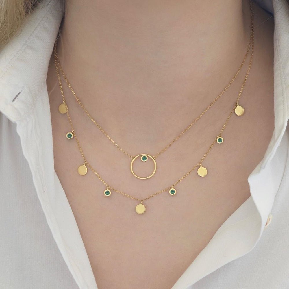 Joya Necklace in Emerald - 18k Gold - Ly