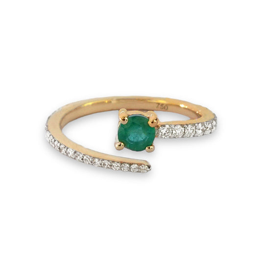Kali Ring in Diamond and Emerald - 18k Gold - Lynor
