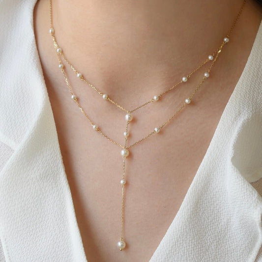 Keira Necklace in Freshwater Pearl - 18k Gold - Lynor